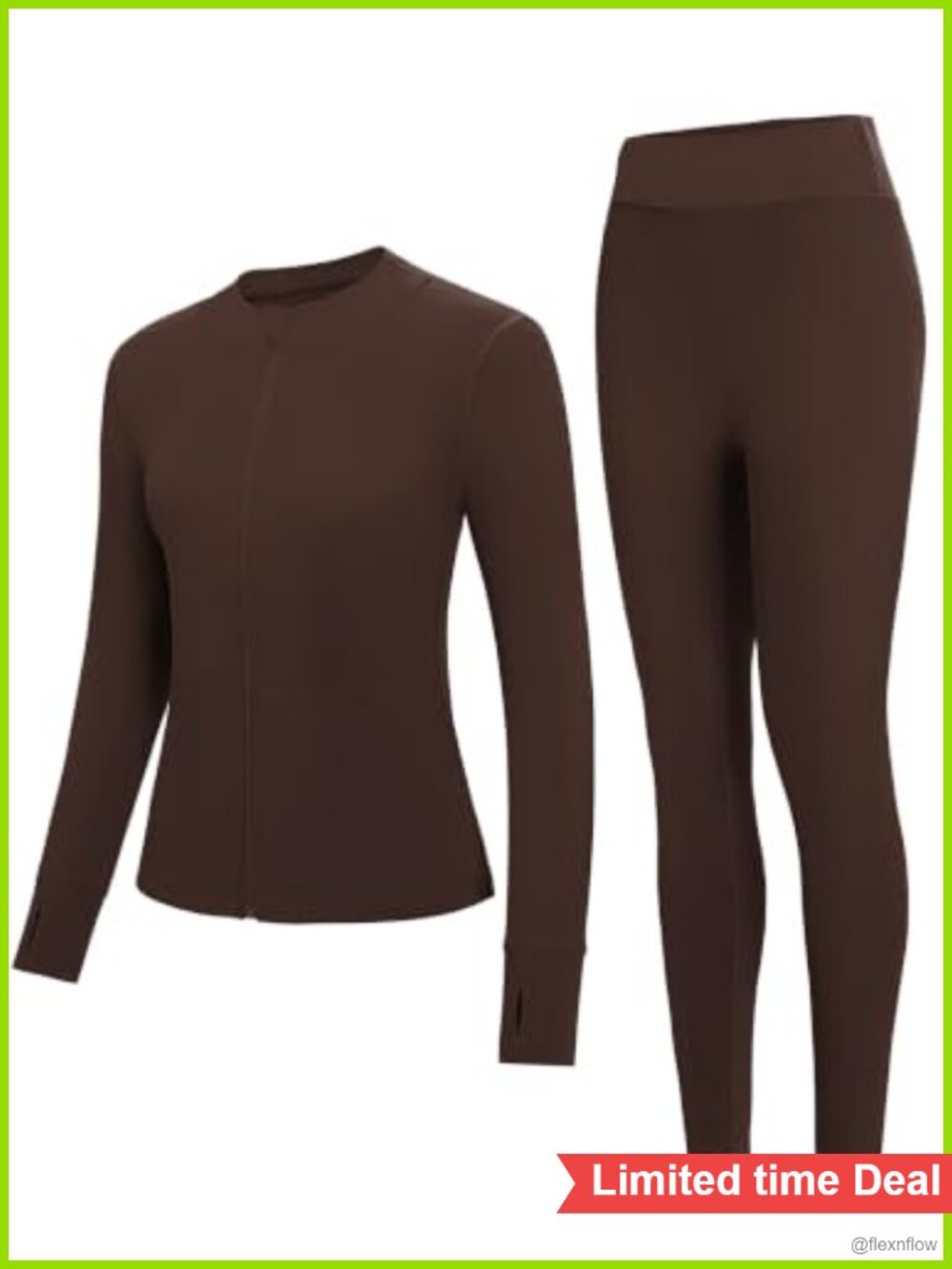 Women's 2 Piece Yoga Tracksuit Zip Jacket High Waist Leggings Set